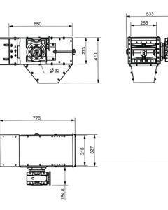 Drive and tension section SR40 with gearbox wo motor M&M
